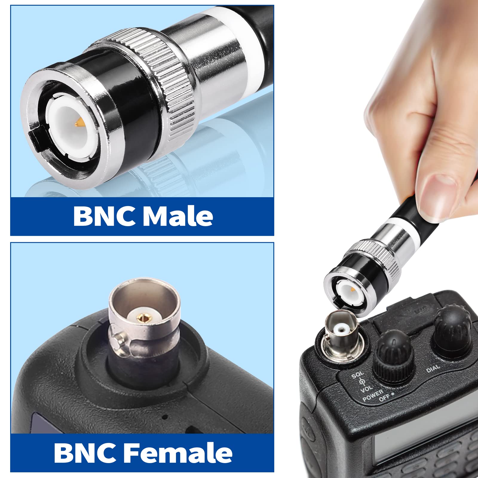 Bingfu 27MHz handheld CB radio antenna BNC male flexible rubber duck antenna for portable transceivers