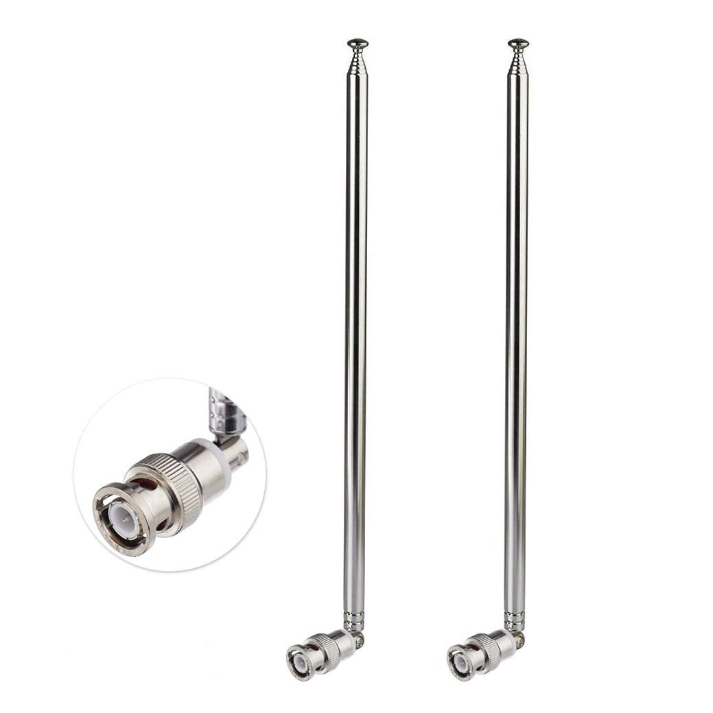 Bingfu 2 pack BNC male telescopic scanner radio antenna pull rod whip