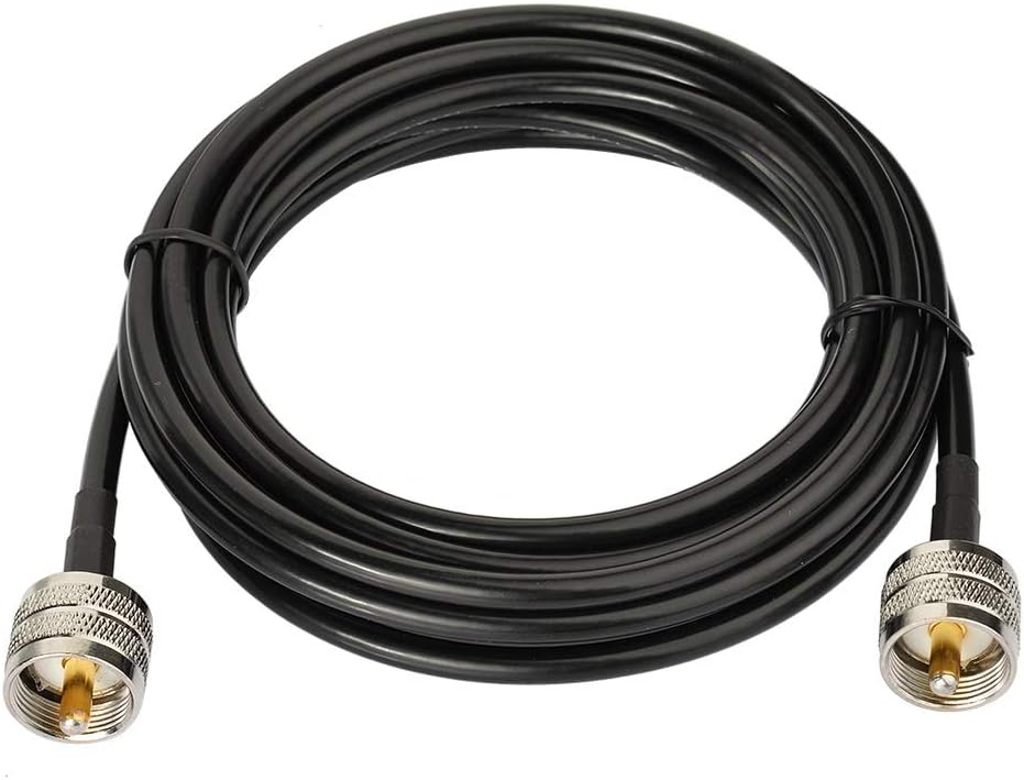 Bingfu 3m RG58 PL-259 to PL-259 low-loss coaxial jumper cable for amateur radio