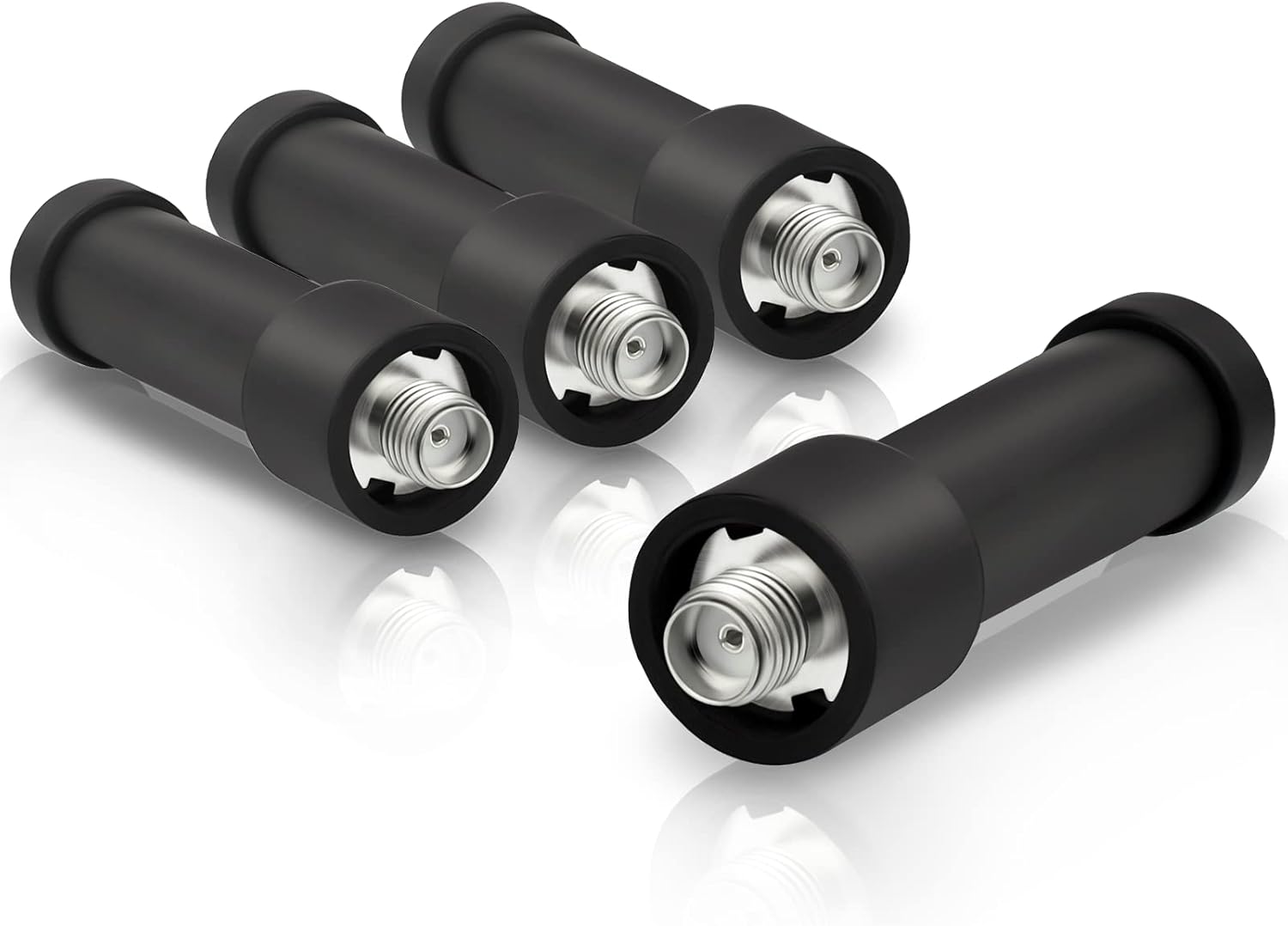 Bingfu 4-pack SMA-female UHF short antennas for handheld two-way radios.