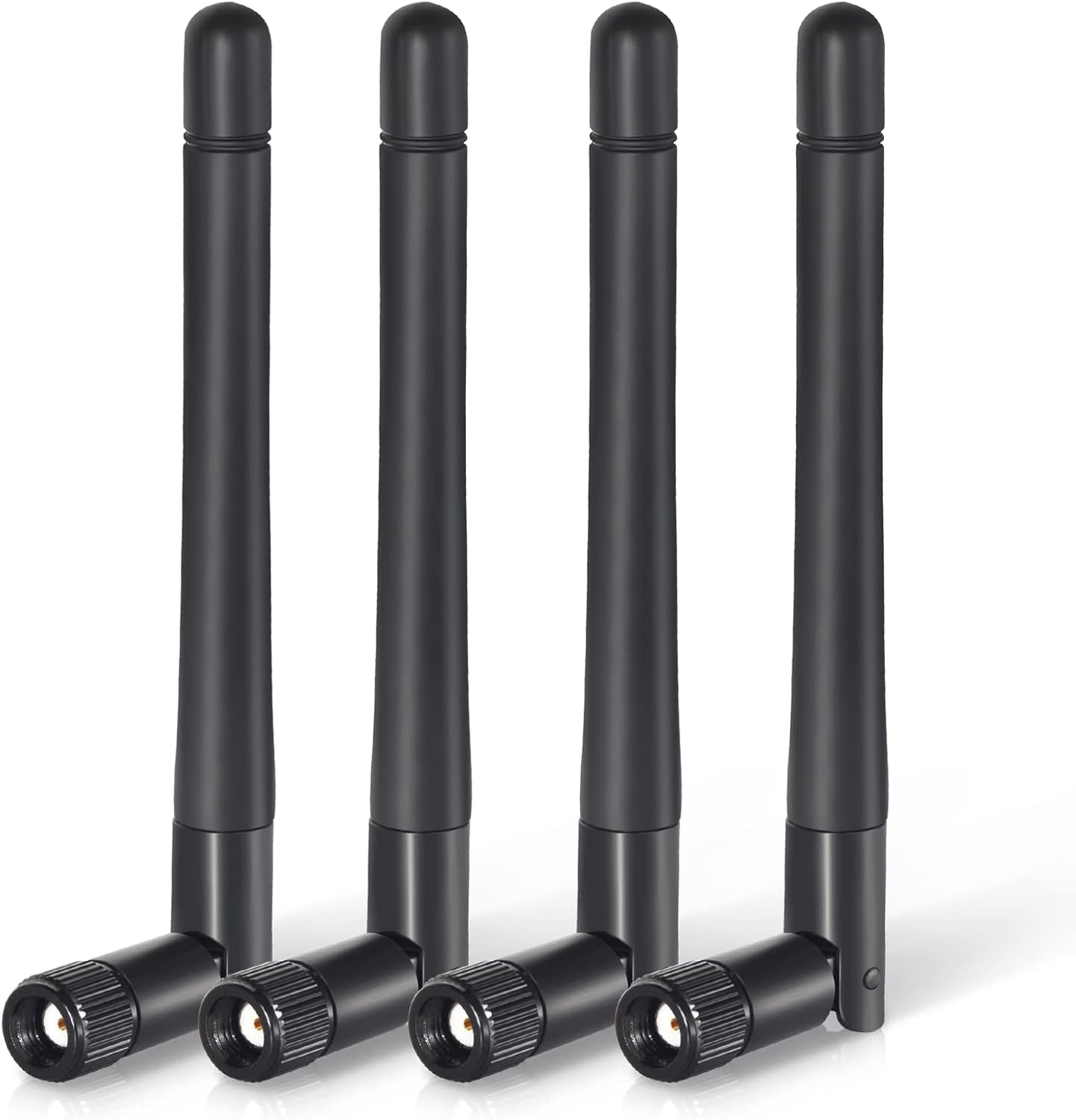Bingfu 4-pack dual-band 3dBi WiFi antennas with RP-SMA male connectors, bulk value pack for wireless devices
