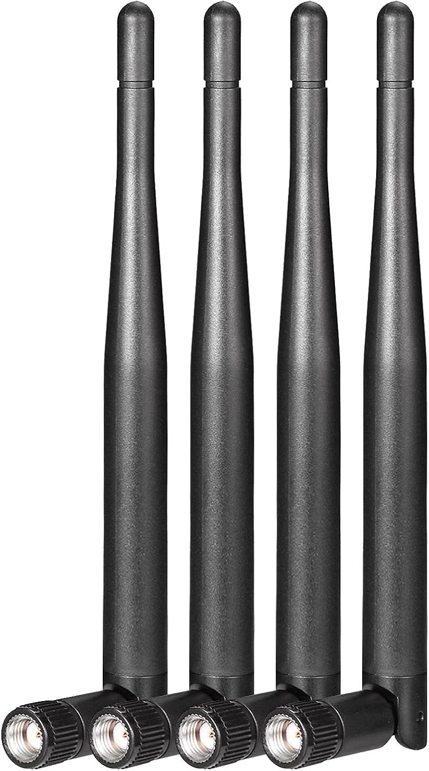 Bingfu 4-pack dual-band 3dBi WiFi replacement antennas with RP-SMA male connectors