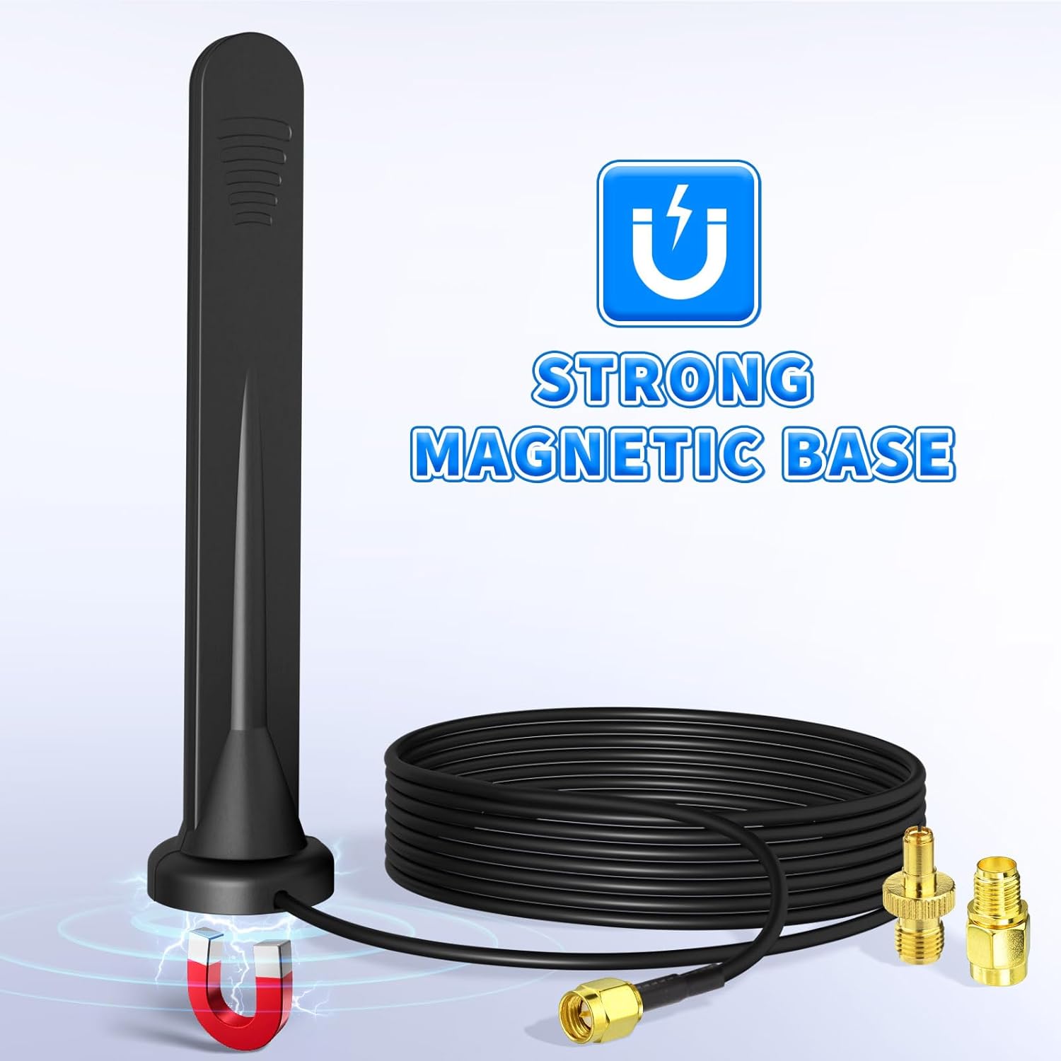 Bingfu 4G LTE MIMO antenna 2-pack with magnetic base and long cable