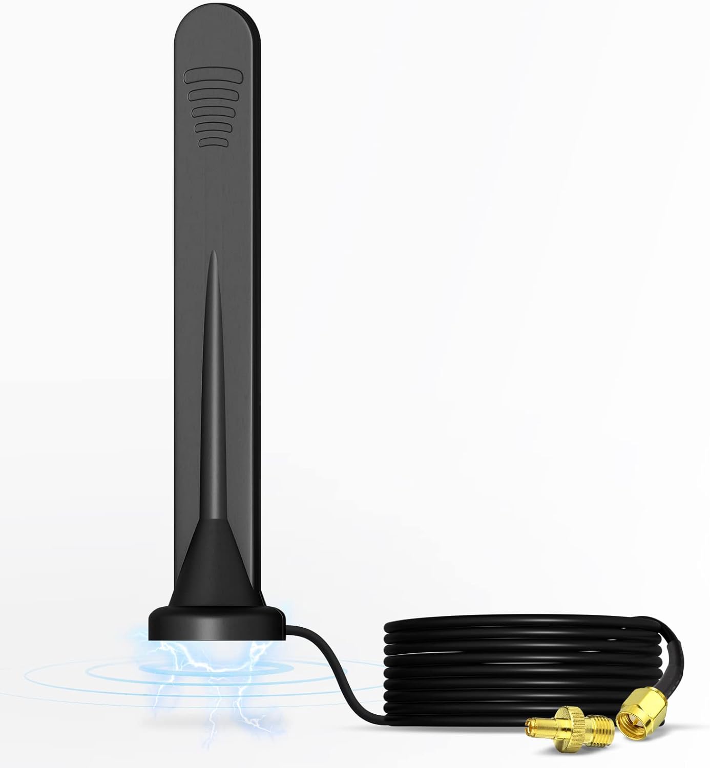 Bingfu 5dBi 4G LTE MIMO magnetic antennas 2-pack with SMA male connectors and 2 TS9 adapters