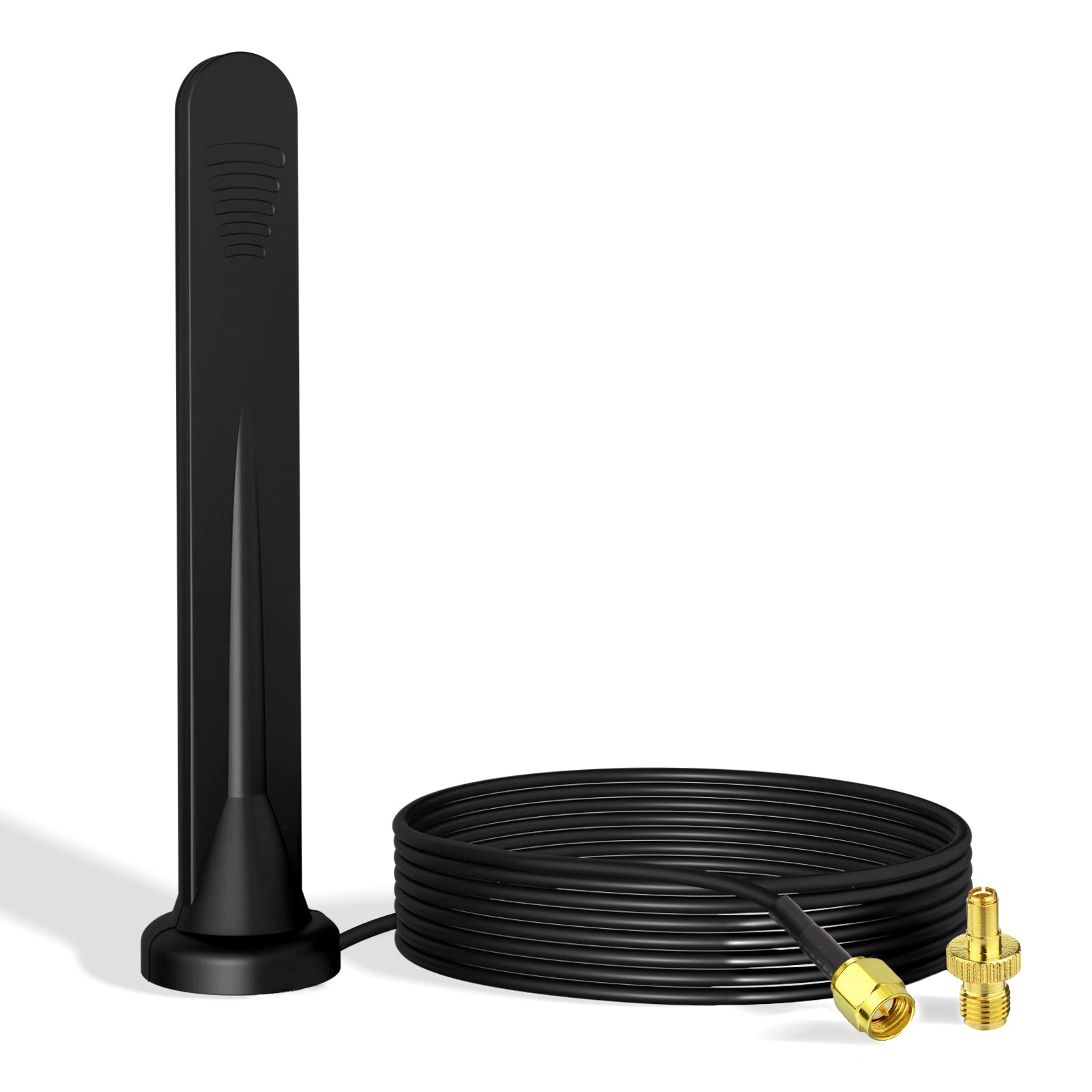 Bingfu 5dBi 4G LTE MIMO magnetic antennas 2-pack with SMA male connectors and 2 TS9 adapters