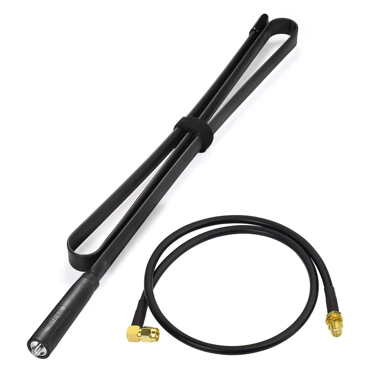 Bingfu 72cm foldable dual-band tactical antenna with extension cable for ham radios