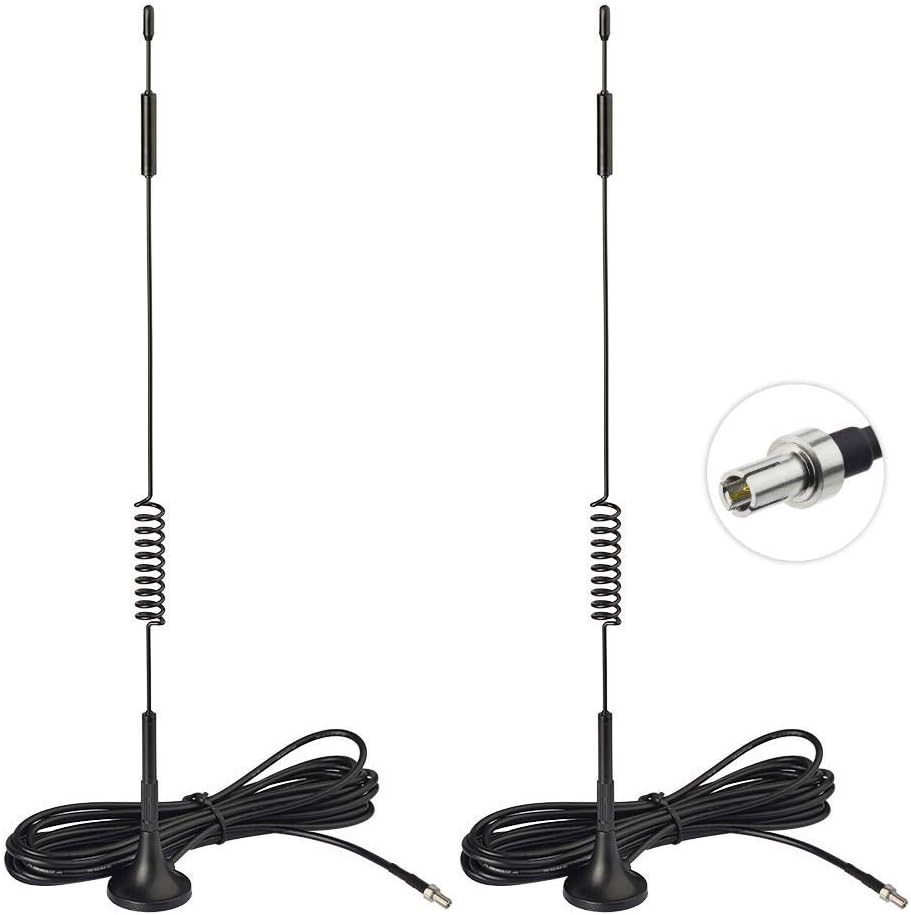 Bingfu 7dBi 4G LTE MIMO antennas 2-pack with TS9 male connectors and magnetic base for high-speed internet