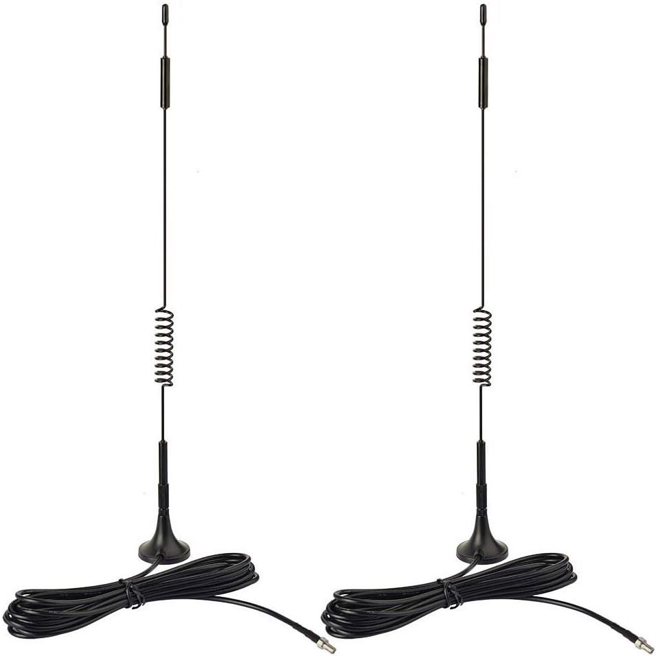 Bingfu 7dBi 4G LTE MIMO antennas 2-pack with TS9 male connectors and magnetic base for high-speed internet