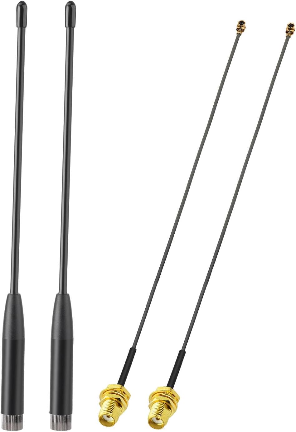 Bingfu 868MHz LoRa whip antenna 2-pack kit with U.FL extension cables
