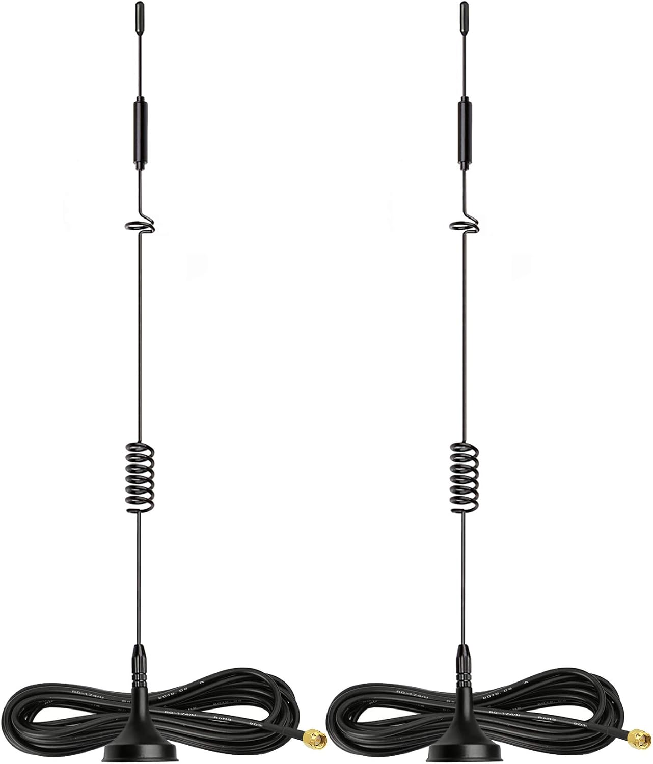 Bingfu 8dBi 4G LTE MIMO magnetic antennas 2-pack with SMA male connectors and 3m cable