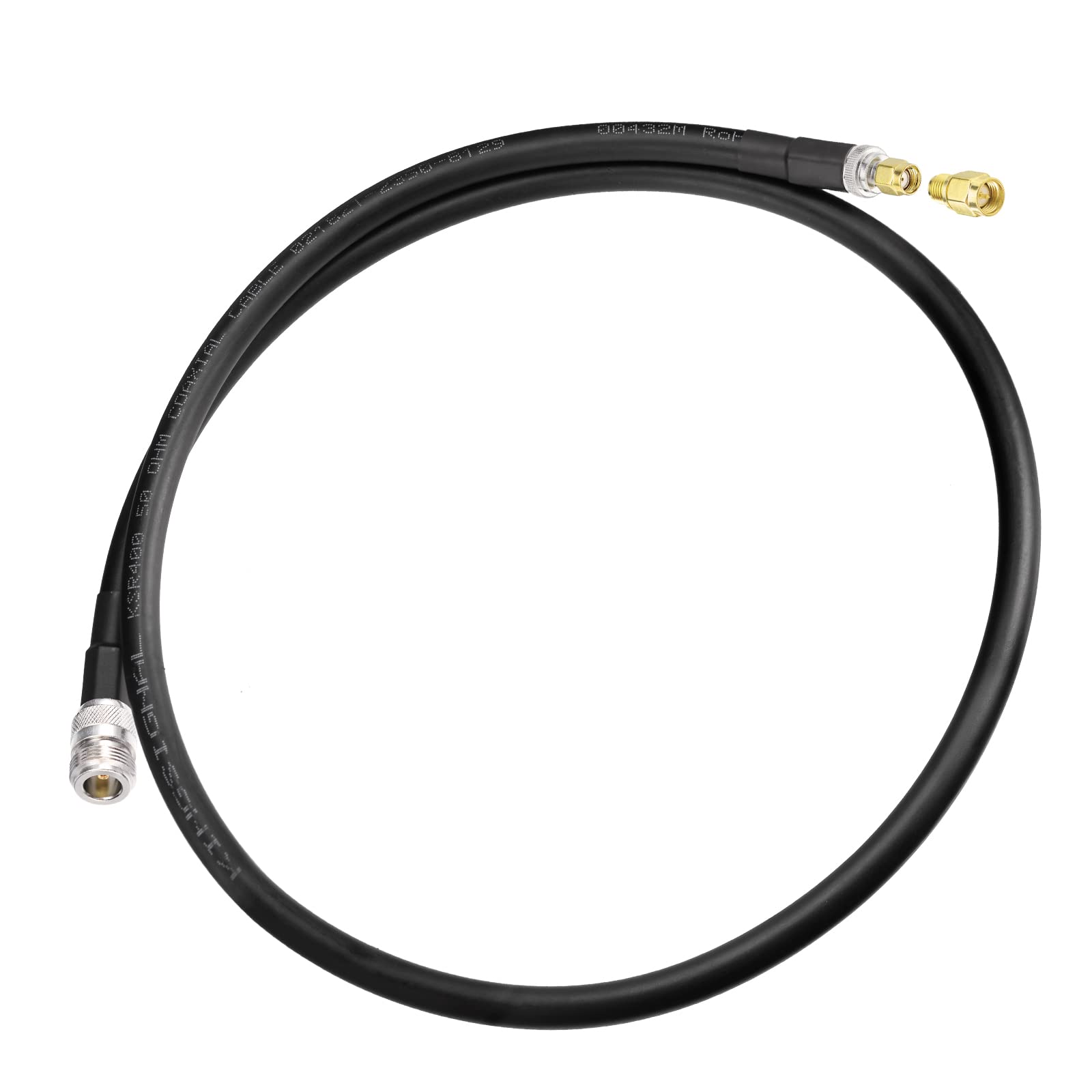 Bingfu ALSR400 3.3ft RF coaxial extension cable N-Female to RP-SMA Male for LoRaWAN antenna.