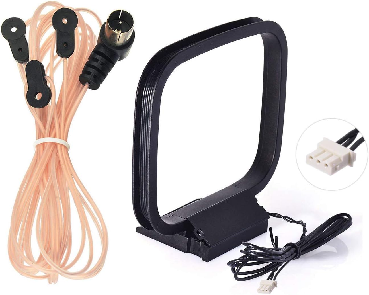 Bingfu AM/FM indoor radio antenna kit with 3-pin AM loop