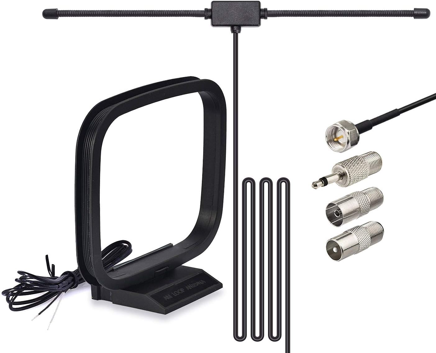 Bingfu AM/FM radio antenna kit including indoor loop and dipole antennas
