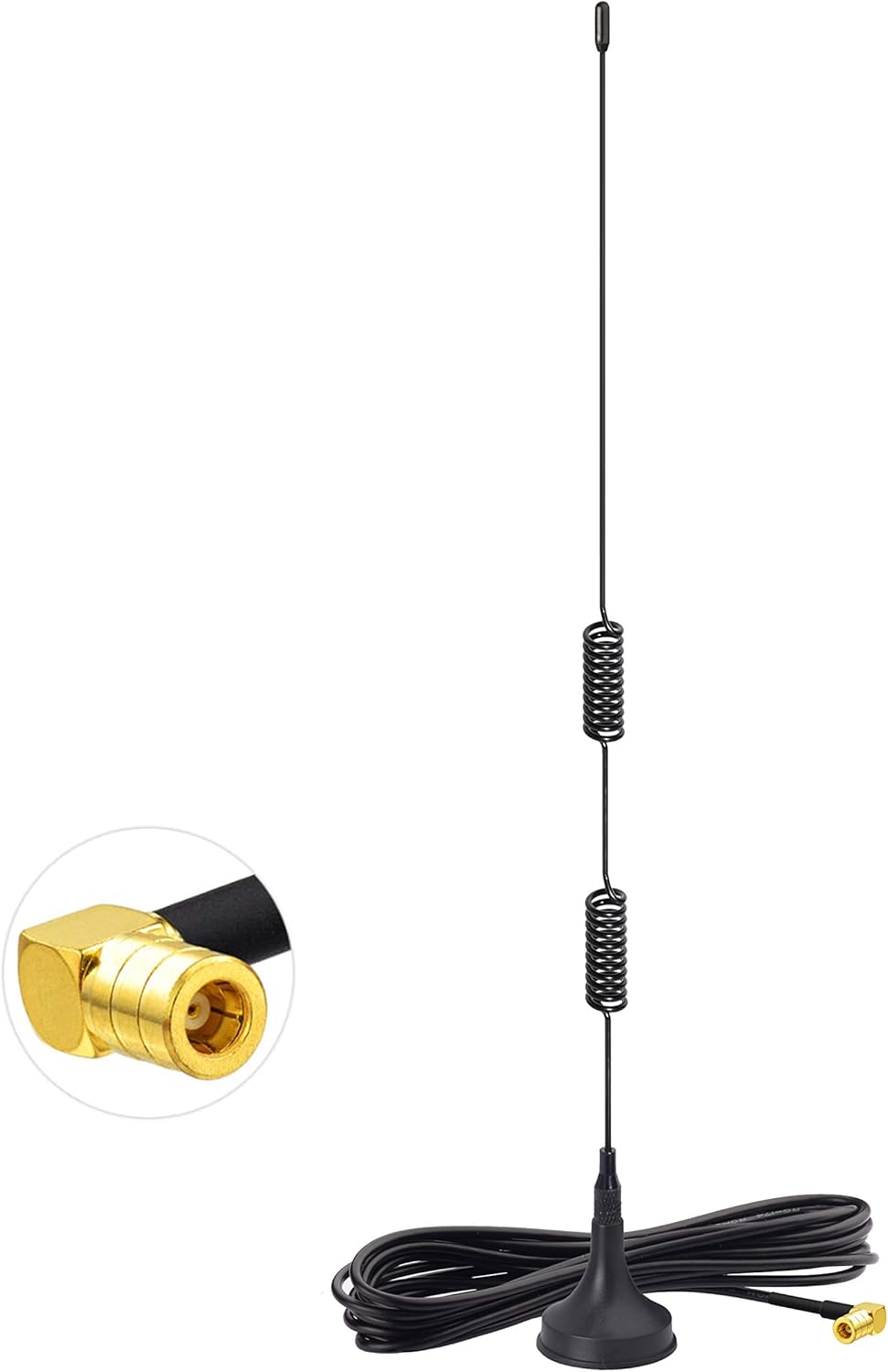 Bingfu DAB/DAB+ digital radio antenna with a strong magnetic base and 3-meter RG174 extension cable for vehicle roof mounting