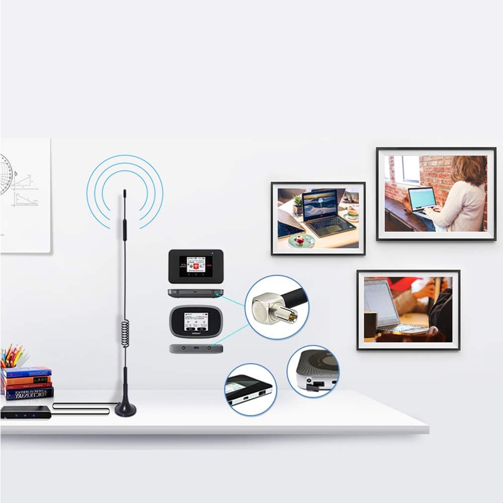 Bingfu LTE Antennen auf einer Fensterbank positioniert für optimalen Empfang im Home Office

