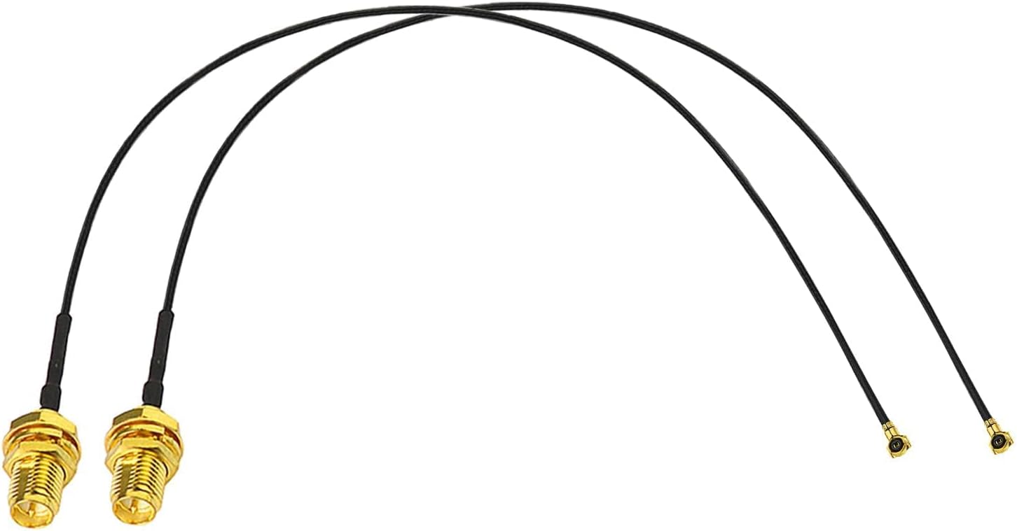 Bingfu Tri-band WiFi 6E antenna kit with 2 high-gain antennas, 20cm MHF4 pigtails, and a PCI slot bracket