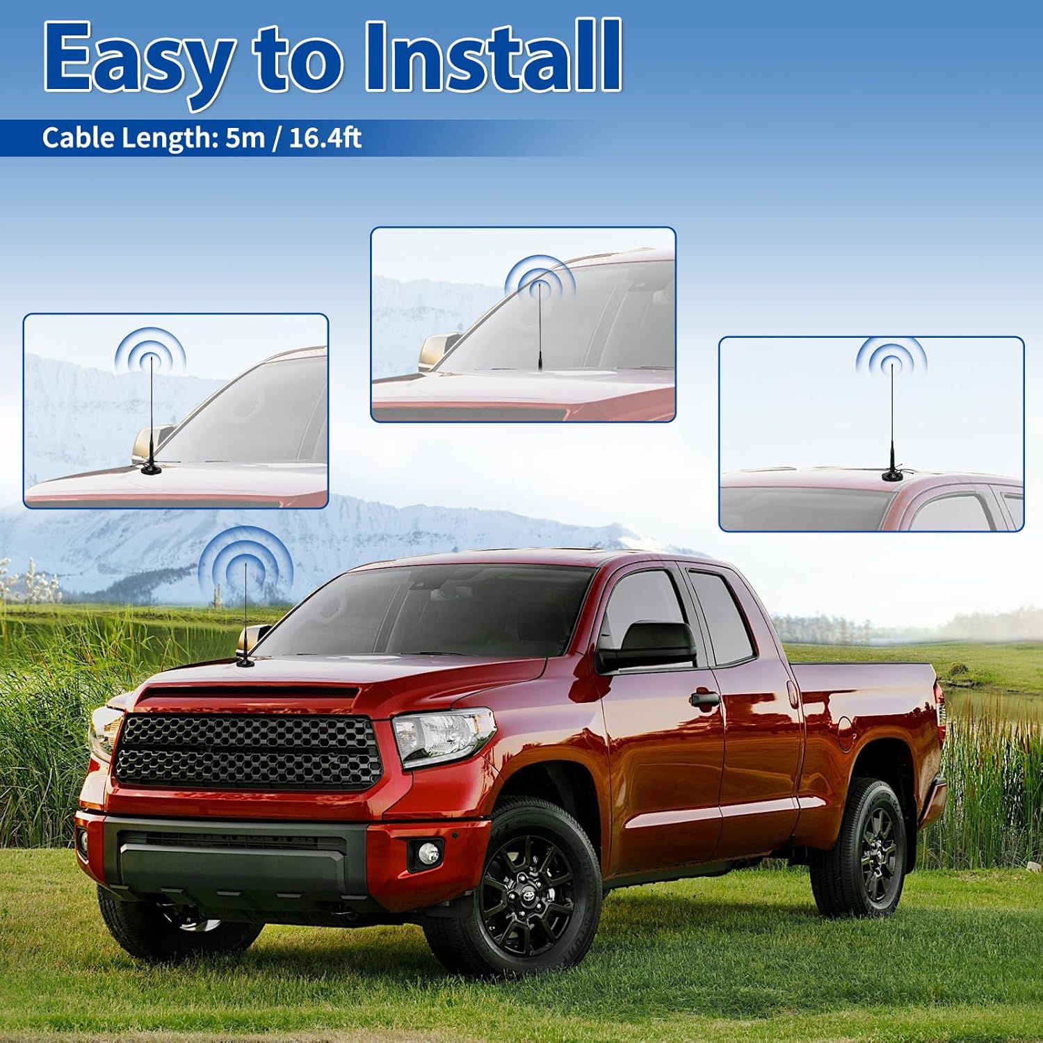 Bingfu Vehicle Mobile Ham Radio Antenna Installed on Truck