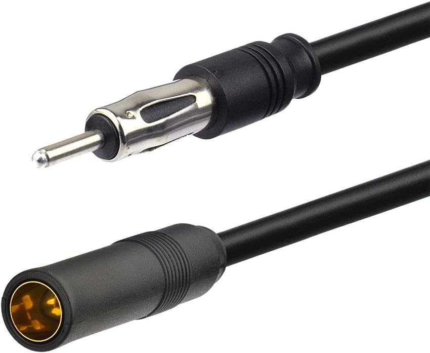 Bingfu car radio antenna kit including a discreet windshield glass mount patch antenna and an active 12V signal booster for maximum FM/AM reception.