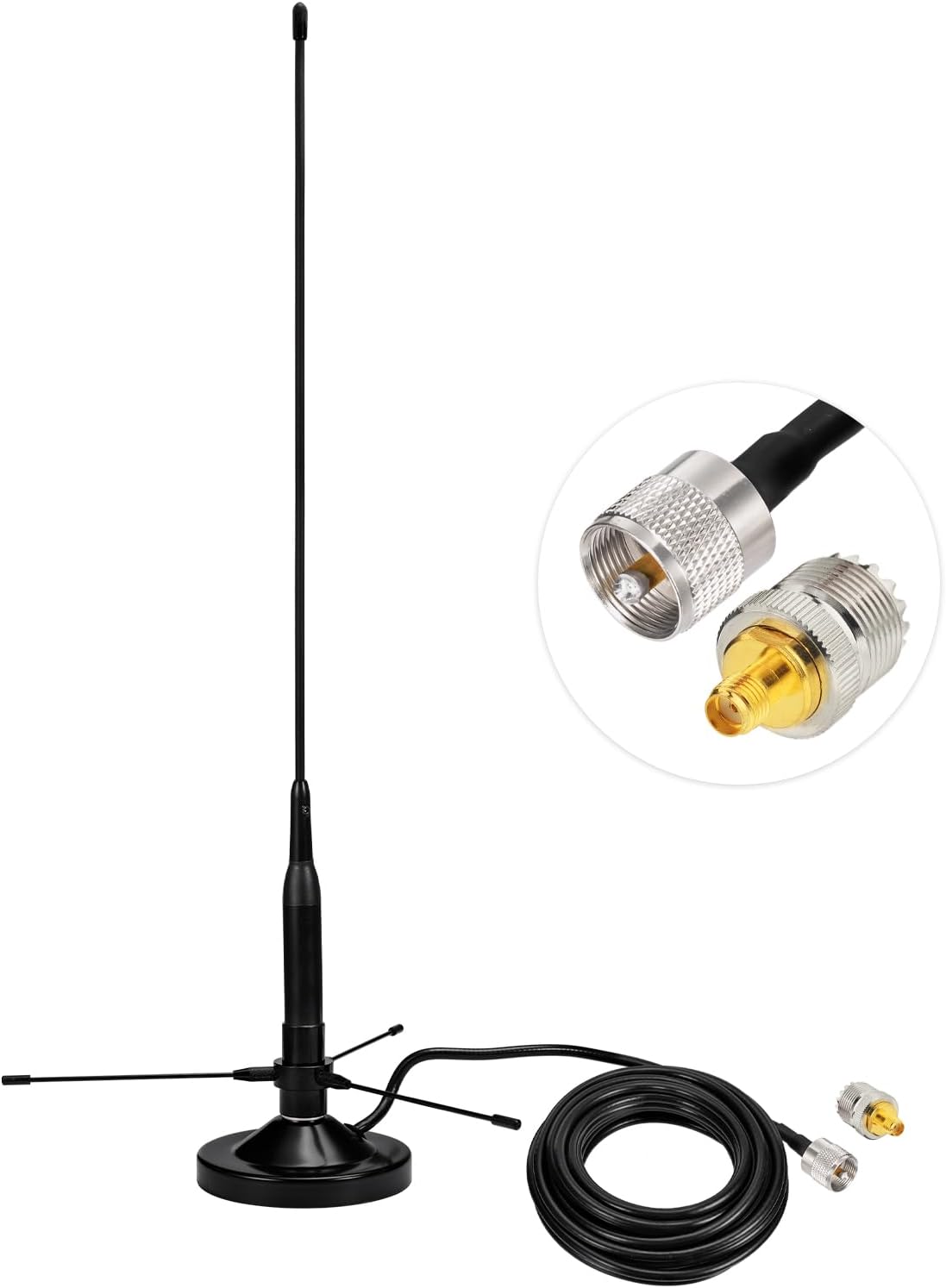 Bingfu Dual-Band Ham Radio Antenna Kit with Ground Plane & Adapters