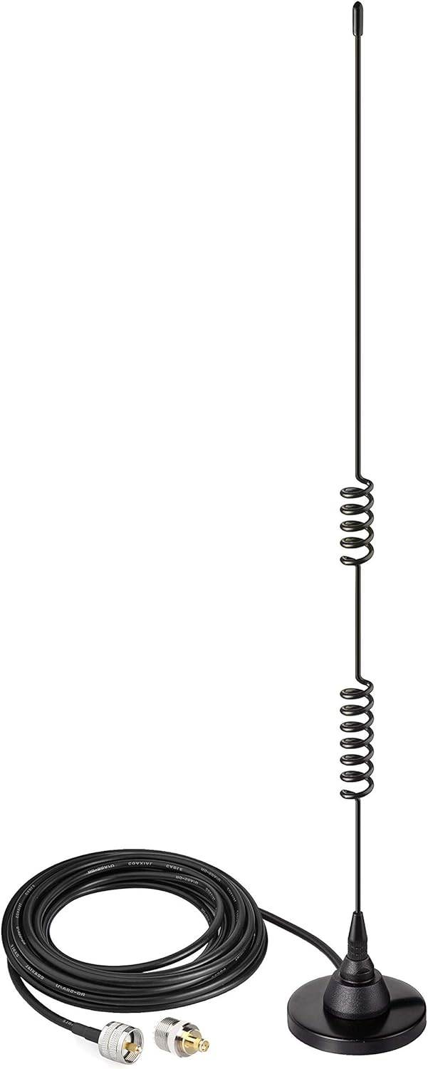 Bingfu dual-band VHF/UHF mobile antenna with strong magnetic base and PL-259 connector