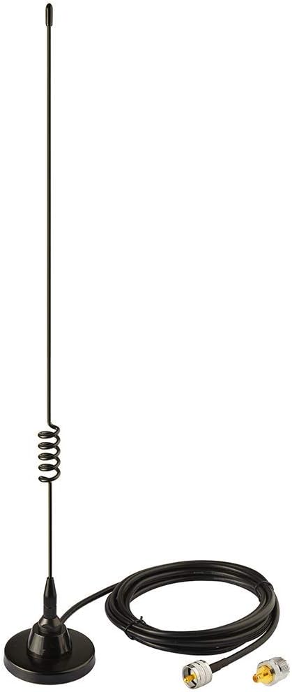 Bingfu dual-band VHF/UHF mobile ham radio antenna with magnetic base and PL-259 connector