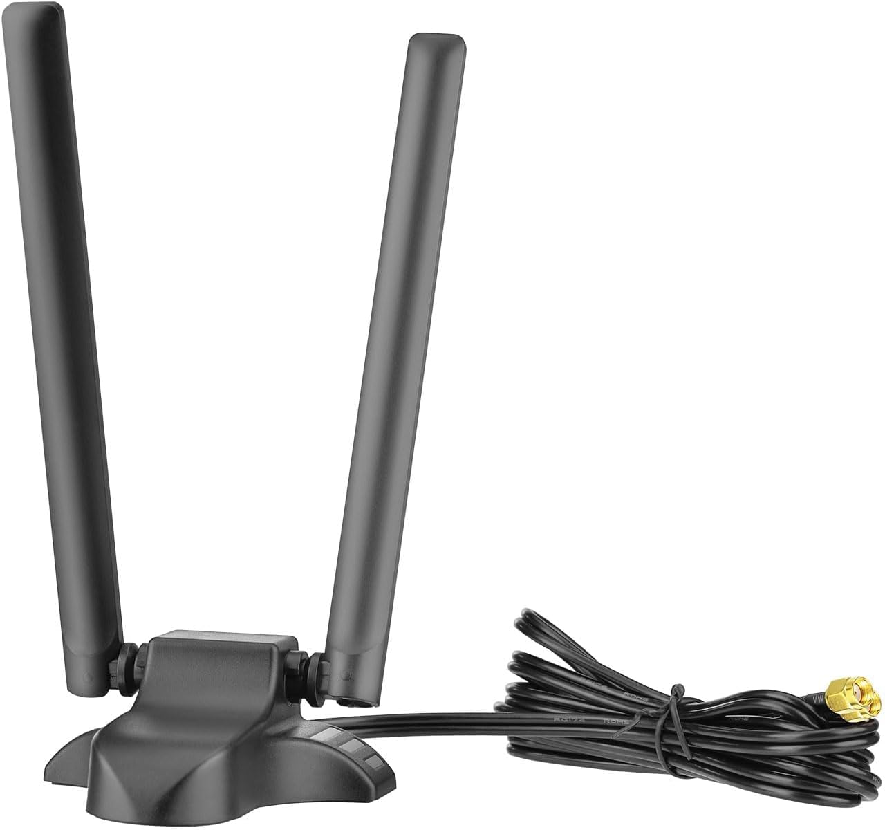 Bingfu dual-band WiFi magnetic mount antenna with dual RP-SMA male connectors and 6.5ft extension cable