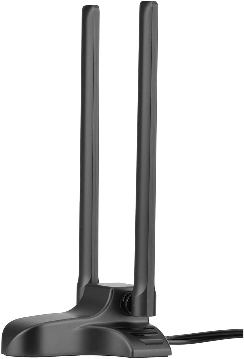 Bingfu dual-band WiFi magnetic mount antenna with dual RP-SMA male connectors and 6.5ft extension cable