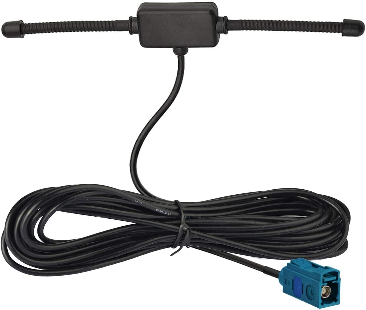 Bingfu hidden car radio antenna with a slim adhesive patch design and a 3-meter RG174 extension cable for discrete internal mounting