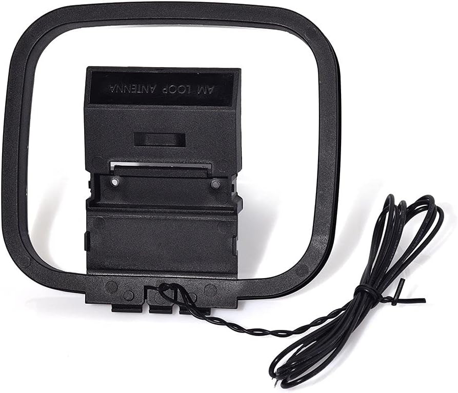 Bingfu indoor AM loop antenna with a foldable stand and a 2-pin bare wire cable for home stereo radio reception