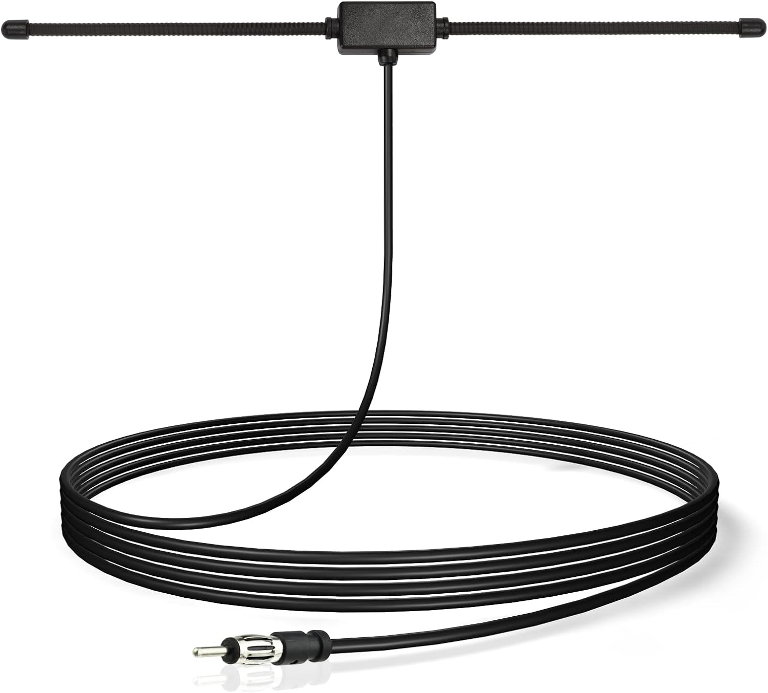 Bingfu universal car radio patch antenna with a compact rectangular design and a standard Motorola DIN connector
