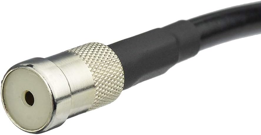 Close-up of the ISO female and DIN male connectors with durable cable housing.