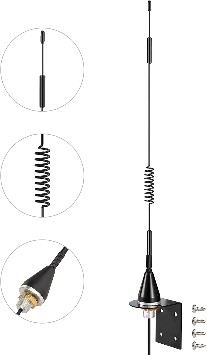 Close-up of the compact 2dBi antenna and the robust mounting base