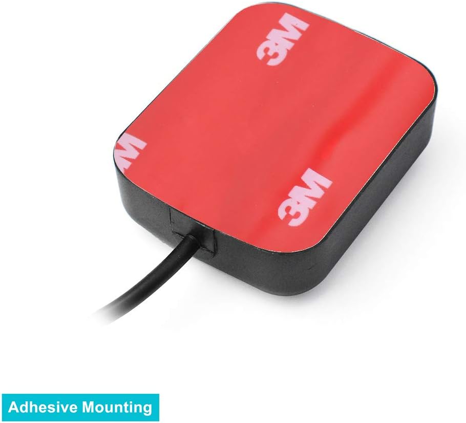 Close-up of the compact, weather-resistant GPS module with high-sensitivity LNA (Low Noise Amplifier) for 1575.42MHz signal boost