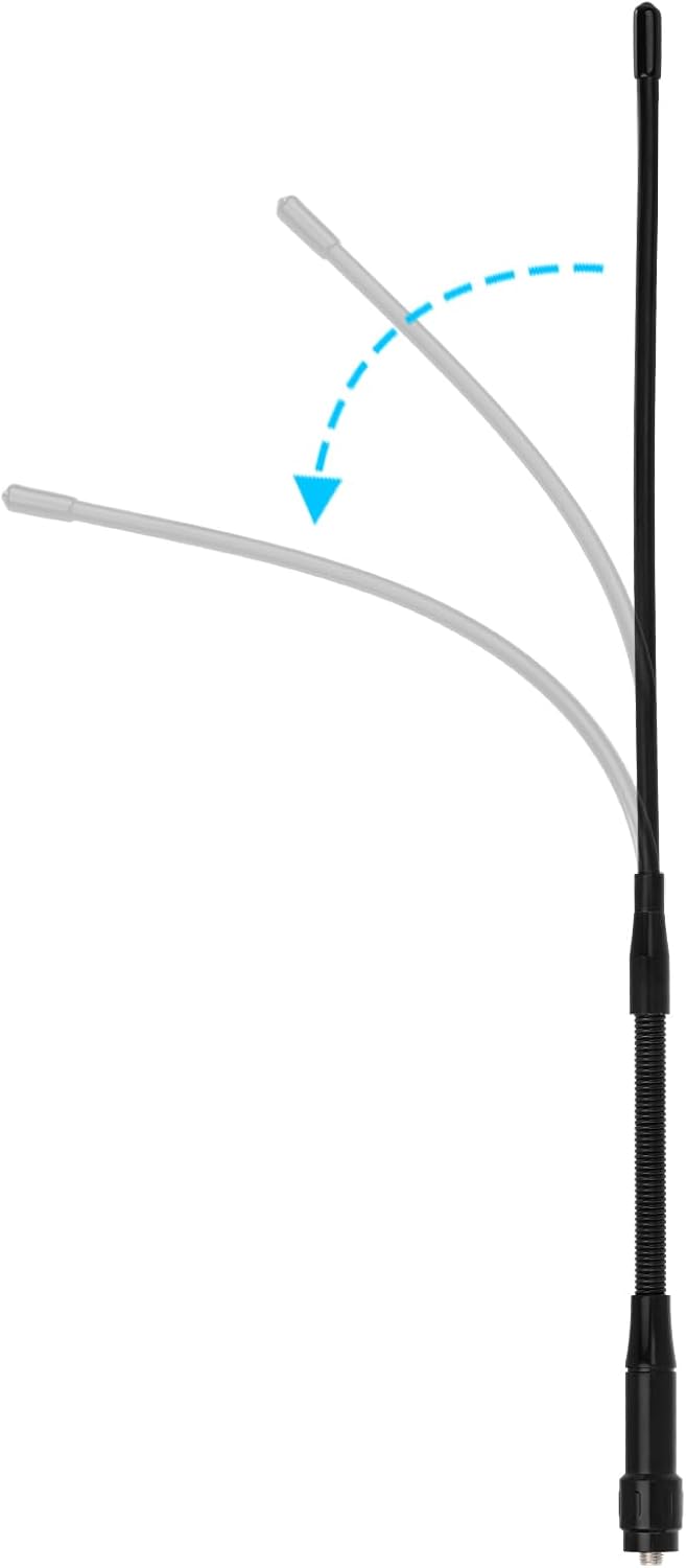 Close-up of the durable, high-flexibility rubberized whip construction and precision SMA-female base
