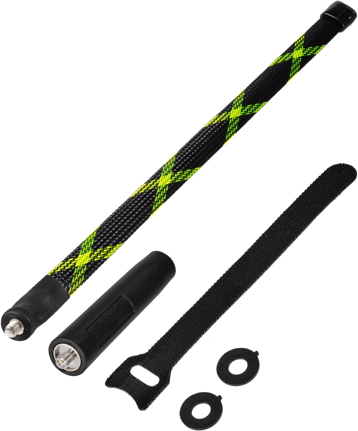 Close-up of the durable, high-quality camouflage pattern on the flexible tactical antenna body