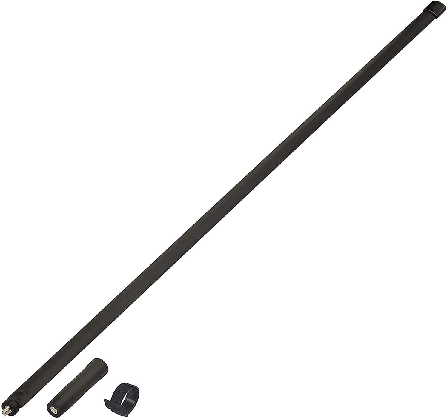 Close-up of the high-gain dual-band antenna coil and flexible tactical design