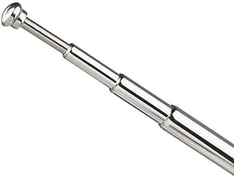 Close-up of the high-quality 3.5mm male plug connector and the durable stainless steel joints of the telescopic sections
