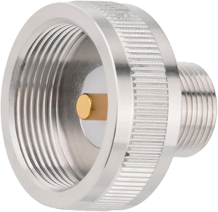 Close-up of the precision-machined threads and brass/chrome-plated construction