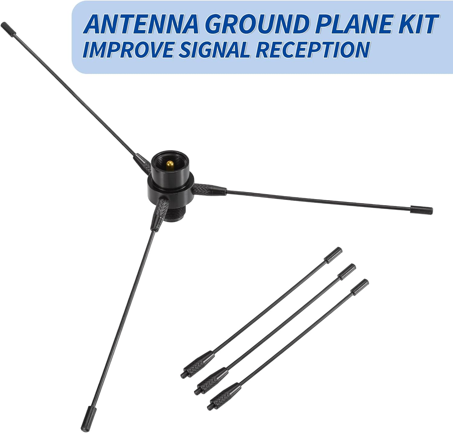 Close-up of the professional ground plane kit design and high-quality antenna coil