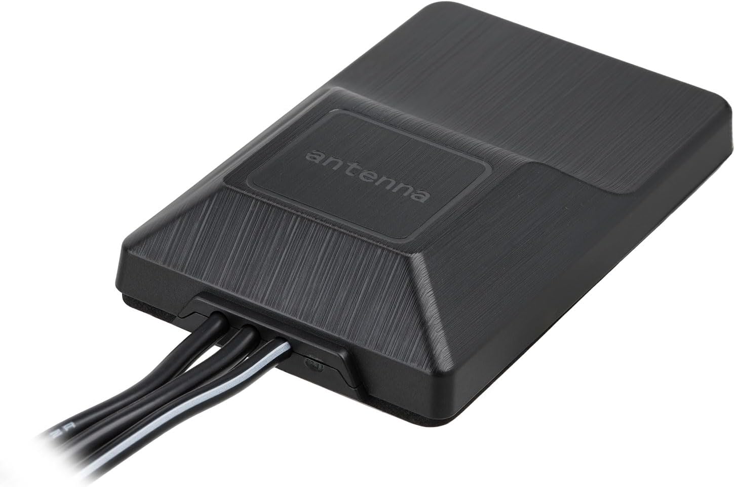 Close-up of the robust, weather-proof antenna housing and multi-cable interface