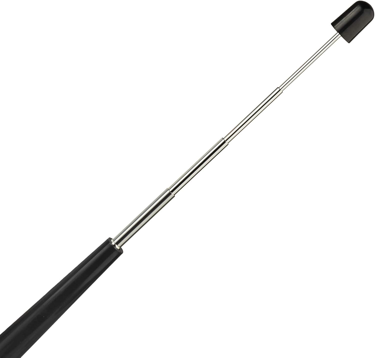 Close-up of the telescopic FM antenna joints and the sturdy magnetic base