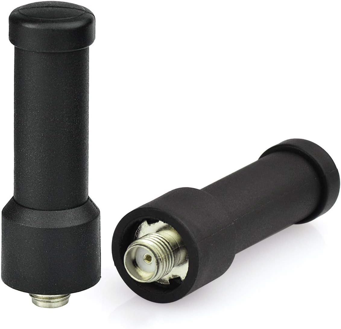 Close-up of the ultra-compact, durable rubberized antenna coating and professional connector base