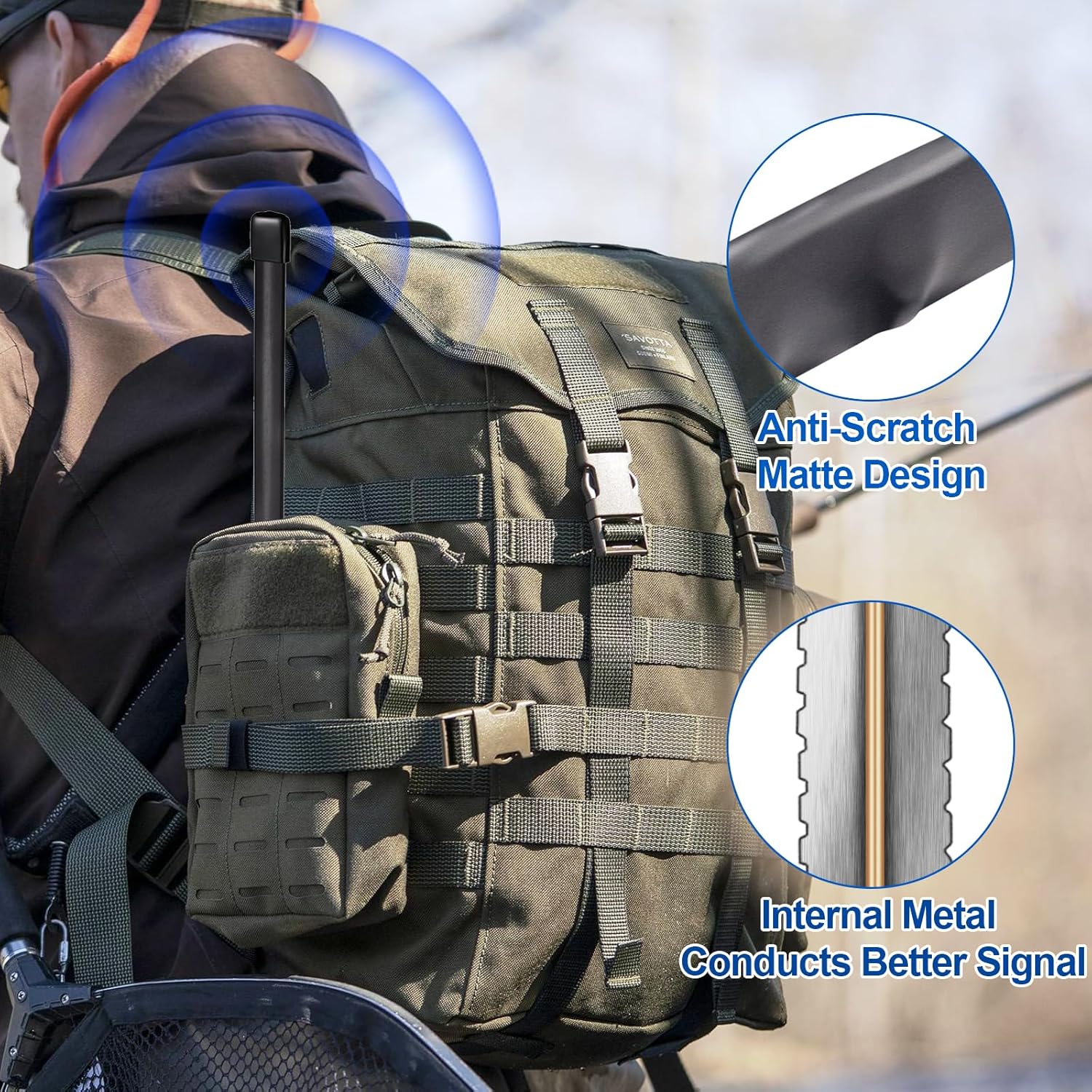 Close-up view of the rugged, flexible folding structure and high-performance antenna coil