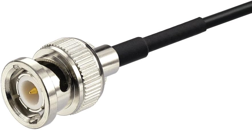 Detailed BNC male connector compatible with standard police and radio scanners
