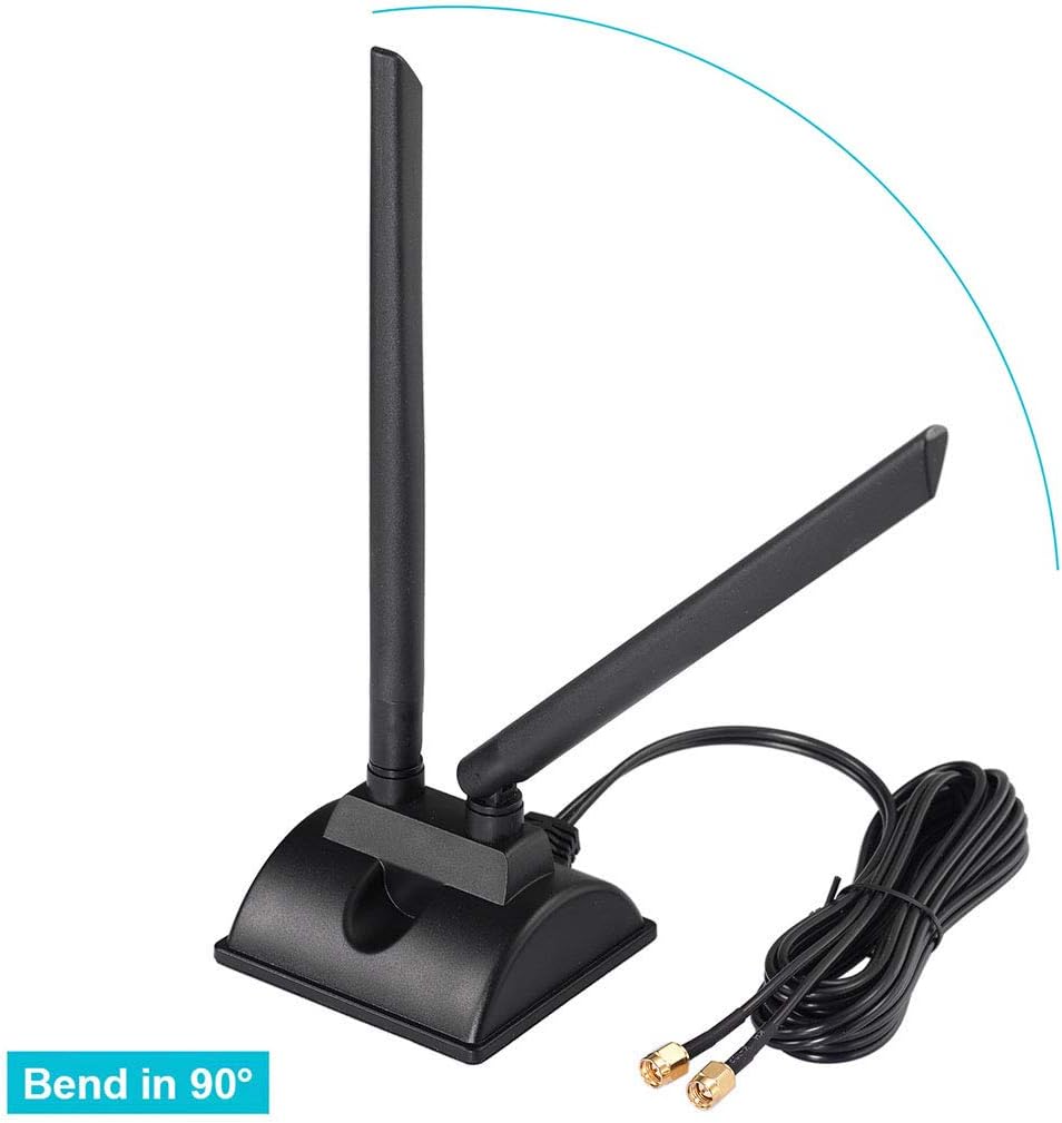 Detailed view of Bingfu 6dBi high gain antenna radiator and 30mm powerful magnetic base