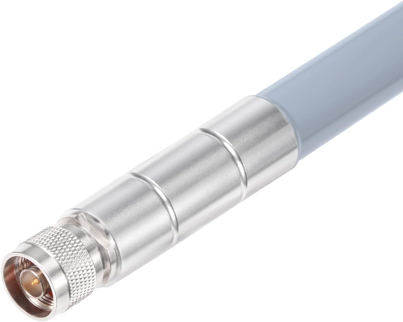Detailed view of N Male connector (internal threads with center pin) - heavy-duty and waterproof