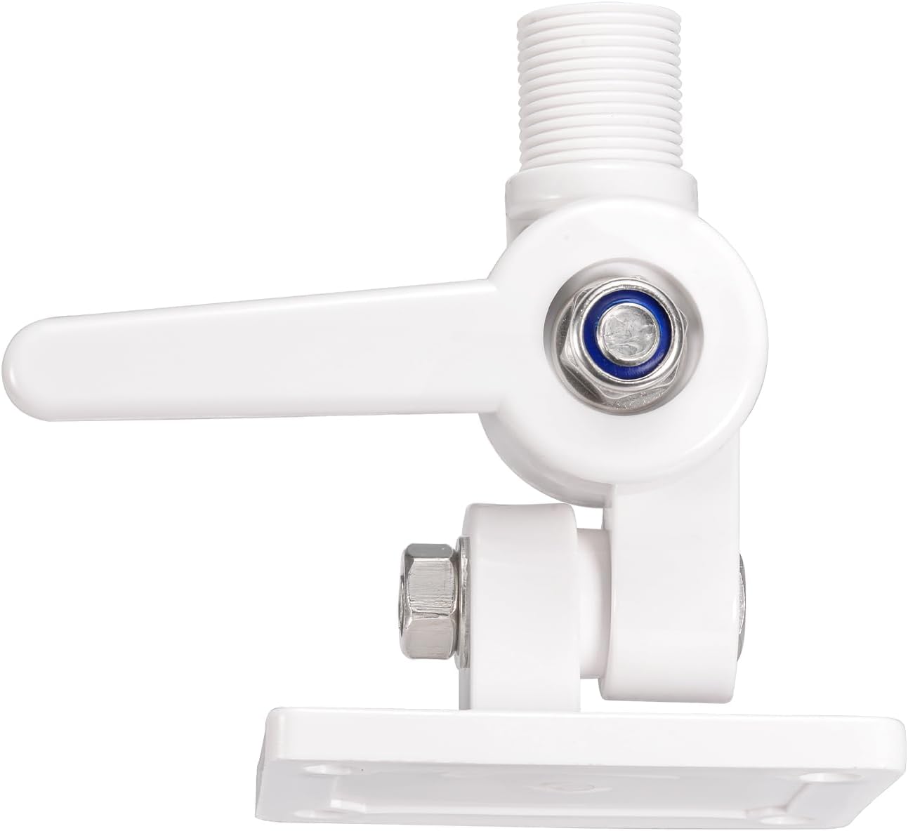 Detailed view of the base mounting holes and reinforced locking handle for secure positioning