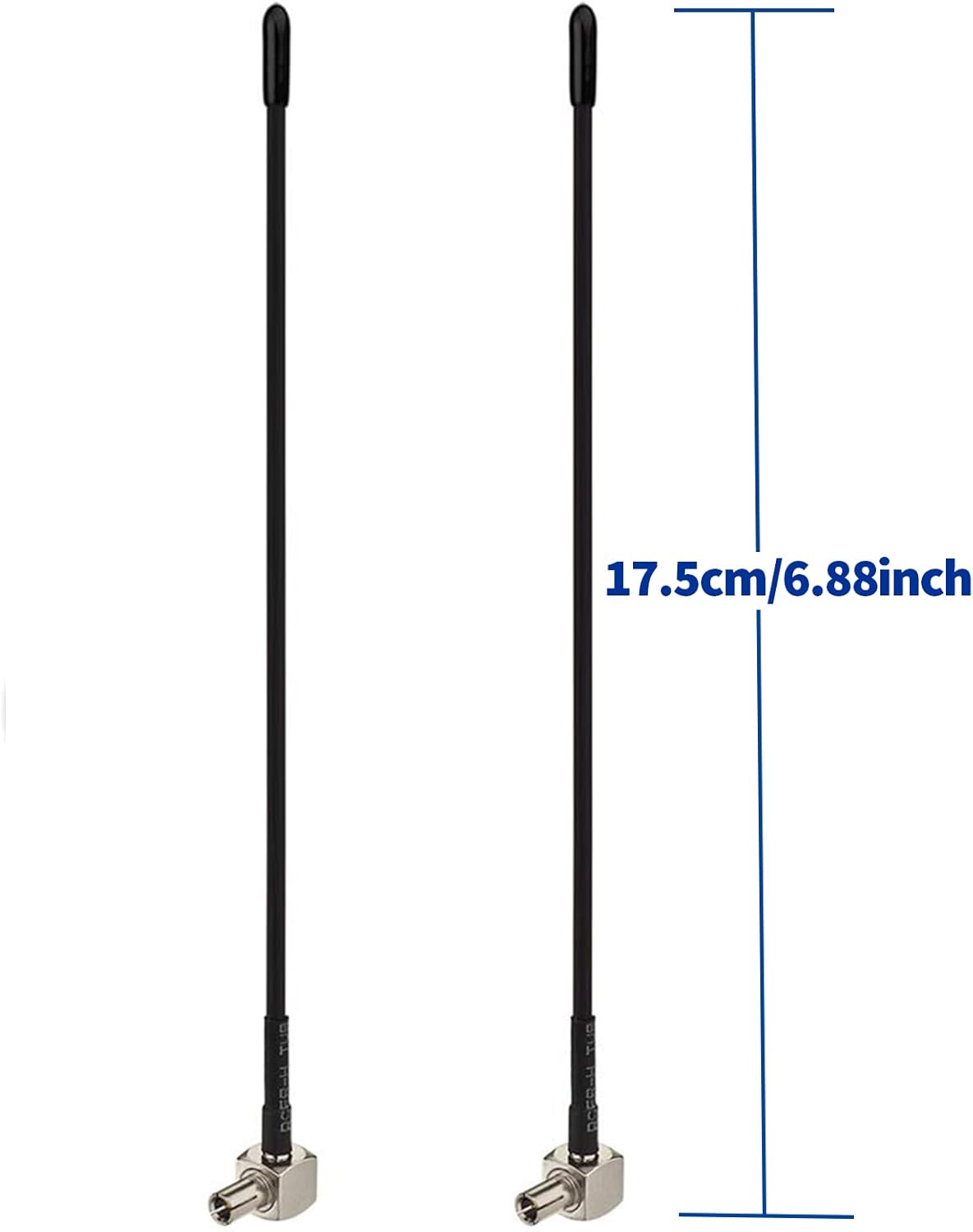 Dimensions of Bingfu TON00653: ultra-compact antenna height and TS9 connector specs