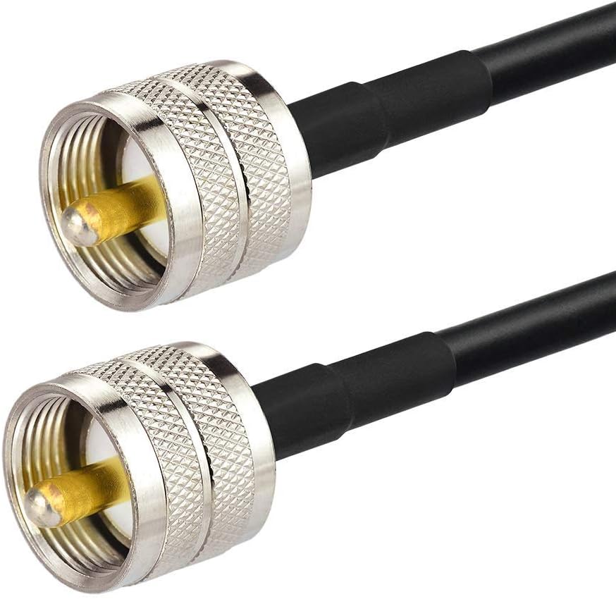 Durable PL-259 male connectors featuring precision-engineered gold-plated center pins
