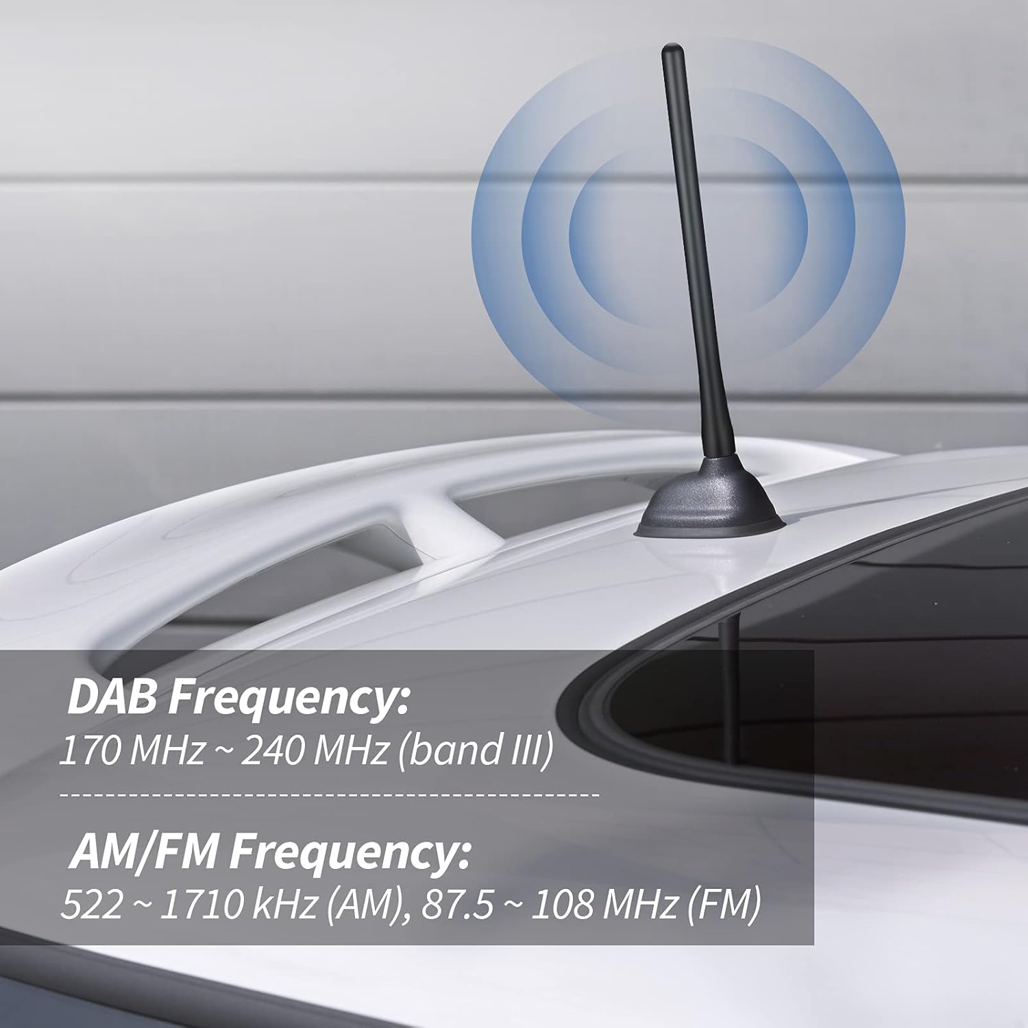 Easy 1-minute DIY installation: demonstrating how to select the correct M4, M5, or M6 adapter and screw the antenna into the car's existing roof base